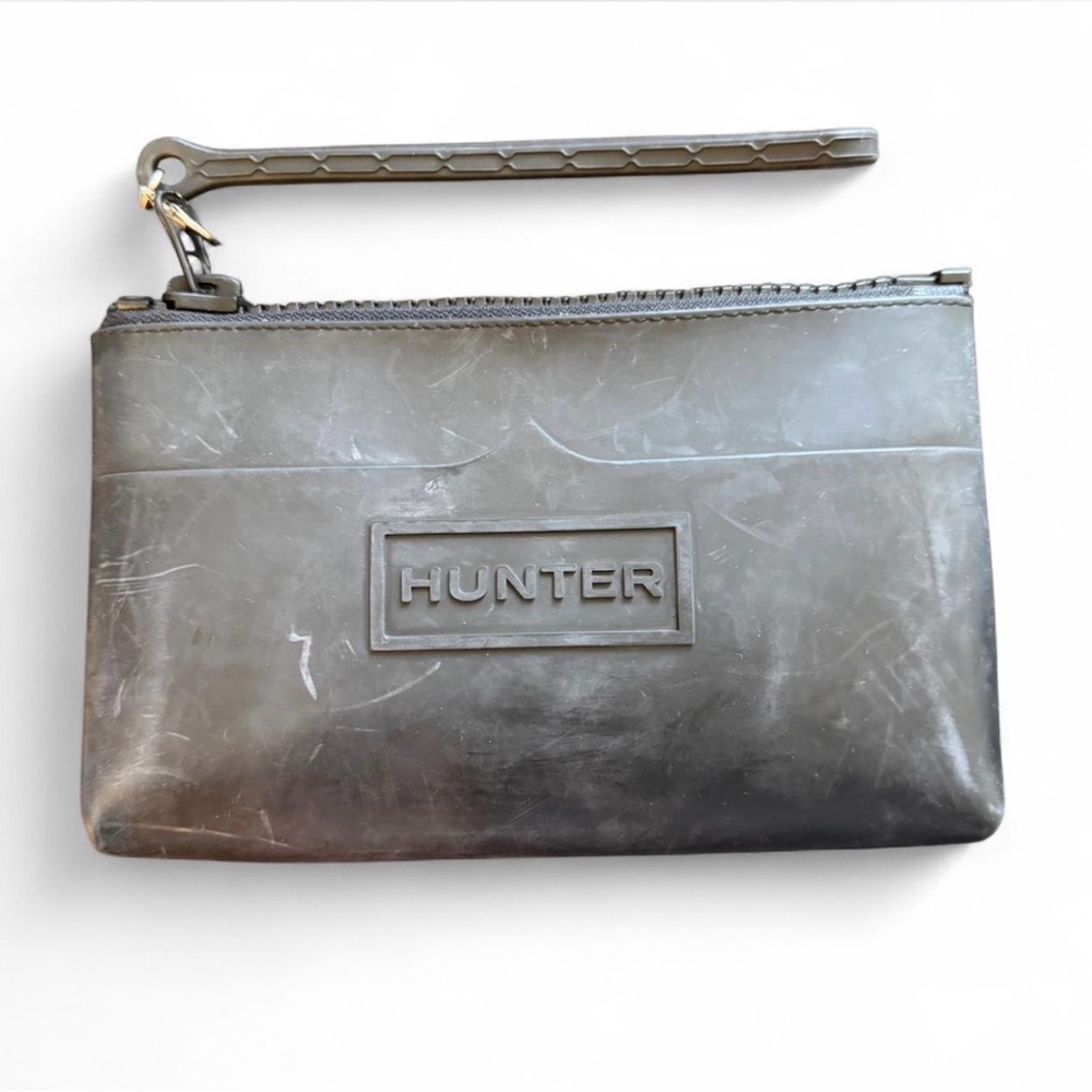 HUNTER x Target collab rubber black clutch/wristlet. Scuffs from normal wear